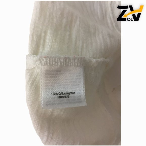 Ana A New Approach Top Size L White Short Sleeves Pullover V Neck - Picture 8 of 11